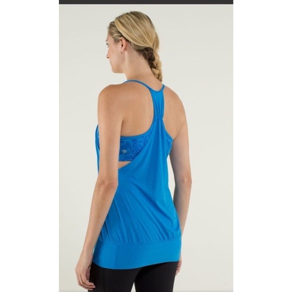 Lululemon No Limits Tank Cornflower / Paisley activewear workout spring blue - Picture 5 of 9